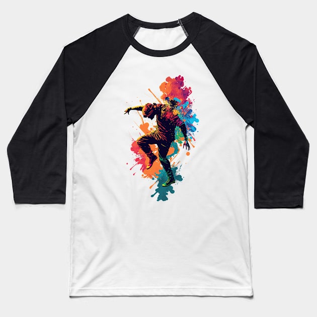 Street Dance - Color Burst 1 Baseball T-Shirt by i2studio